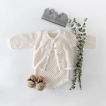 0-24M Jaundzimušais Mazulis Baby Zēni Meitenes Ziemā Silts Apģērbs Gadījuma Kokvilnas Bērnu Džemperis Jaka Elegants Adīt Top Cute Salds Trikotāža