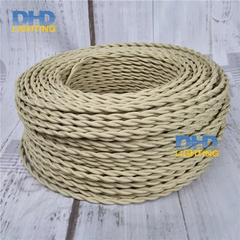 2 ruļļi 100meters/roll virves krāsu pītā auduma vads 2*0,75 mm 2 cores tekstila auduma vara stieples audums, vītais kabelis