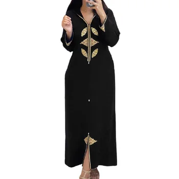 2XL Rudens Sievietes Gara Kleita Dubaija Abaya Ir 2021. Modes Hijab Kleitas Luxury Vintage Drēbes Rāvējslēdzēju Turcija Puse Maxi Femme Vestiods