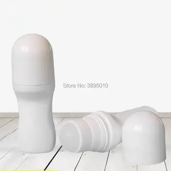 50ml Plastmasas Balts Roll Pudeles, 50cc Dezodorants, Kosmētikas Roll-on Traukā Ar Lielo Rullīšu Bumbu F659