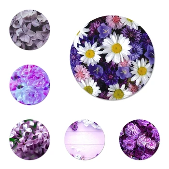 58mm Violeta Ceriņu Ziedu Broša Pin Cosplay Žetons Piederumi Apģērbs, Mugursoma Apdare Dāvanu