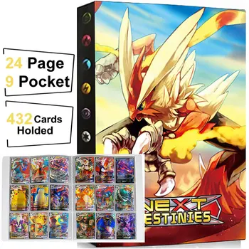 9 Kabatas Albums Pokemon 432 Kartes Grāmatu, Spēlējot Spēli Kartes Mapi Kolekcija Saistvielu Turētājs Pokemonu Piekrauts Saraksts, Bērnu Rotaļu Dāvanu
