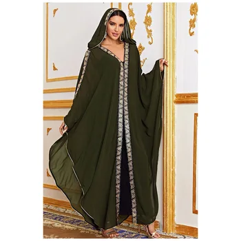 Abaya Dubaija Turcija Musulmaņu Kleita, Hijab 2022 Modes Caftan Drēbes, Dimantu Āfrikas Boubou Puse Kleita Eleganta Islāma Apģērbi