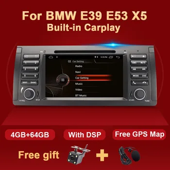 Android 10 Automašīnas Radio, GPS BMW E39 E53 X5 5 Sērijas Multimediju Atskaņotājs, Stereo Audio Navigācijas DVD Bluetoooth RDS DSP 7 collu