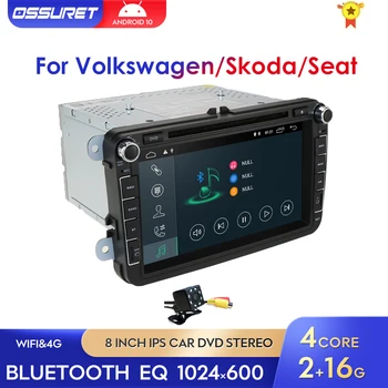 Android 10 Navigācijas Auto Radio Multimediju Atskaņotāju Seat Altea Skoda Volkswagen Polo Touran Passat Golf Amarok Trušu USB DIS