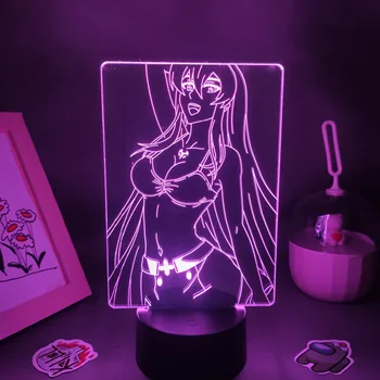 Anime 3D Lampas Akame Ga Nogalināt Attēls Esdese Esdeath LED RGB Nakts Apgaismojums, Dzimšanas dienas Dāvanas Draudzenei, Guļamistabas Manga Galda Dekorēšana
