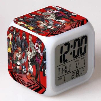 Anime Tēlu 5 Karikatūra LED 7 Krāsu Flash Digitālā Modinātājpulksteņi Nakts Gaisma Guļamistabā Galda Pulkstenis despertador Modinātājs
