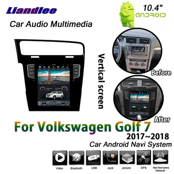 Auto Android Sistēma Volkswagen Golf 7 MK7 2017 2018 GPS Navigācijas Multimediju Atskaņotājs, Vertikāla Ekrāna Spogulis Saites