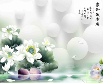 Beibehang Custom tapetes HD roku apgleznoti lotus skaistu 3D fona tapetes mājas dekoru TV dīvāns fona 3d tapetes