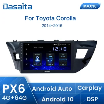 Dasaita Automašīnas Multivides Atskaņotājs Android Transportlīdzekļa Toyota Corolla 2014 2015 2016 TDA7850 Multi Touch Ekrānu, 4 gb RAM 2din DVD