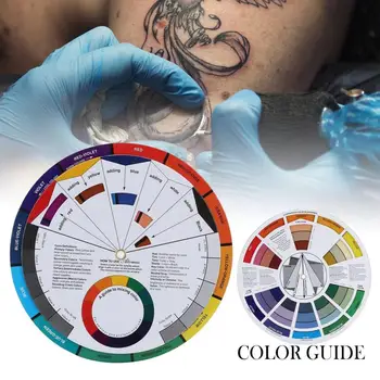 Daudzfunkcionāls Krāsu Riteņa Uzacu Tetovēšanas Tintes Diagrammas Tetovējums Pigmentu Kombināciju Krāsu Rokasgrāmata Rīks