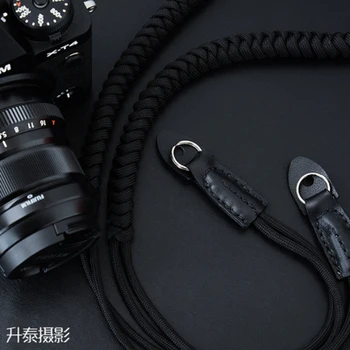 Digitālo Leica Canon Fuji Nikon Olympus Pentax Sony DSLR ar rokām austi PU Neilona virves Kameru, Plecu, Kakla Siksnas, Jostas Mirrorless