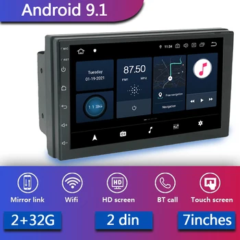 GPS Navigācija Auto Radio, Wifi, Bluetooth saderīgu Multimediju Video Atskaņotājs 2 Din Android 10.0 Auto MP5 Player 7