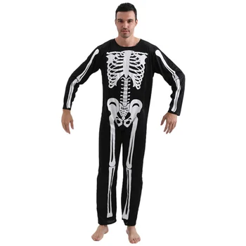 Halloween Pieaugušu Vīriešu Galvaskausa Skelets Viengabala Uzvalku 2022 Jaunu Modes Karnevāls Puses Smieklīgi Šausmu Cosplay Viengabala Uzvalku