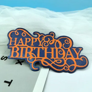 Happy Birthday Griešanas Mirst Vārdiem DIY Scrapbooking Albumu Spiešanu Papīra Dekoratīvie Amatniecība Nomirst Kartes Papīra Crat