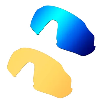 HKUCO Polarizētās Lēcas Nomaiņa Lidojumu Jaka, Saulesbrilles, Zila/Caurspīdīgs Dzeltens（Unpolarized）2 Pāri