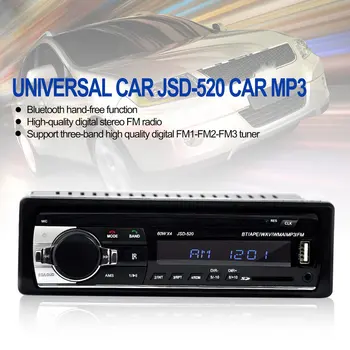 JAUNU jsd-520 12V Stereo Bluetooth, FM Radio, MP3 Audio Atskaņotājs, USB/SD Ports Auto-Dash 1 DIN Auto Elektronika, Subwoofer