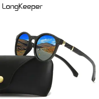 LongKeeper TR90 Polarizētās Saulesbrilles, Vīriešu, Sieviešu Vadītāja Toņos Vīriešu Vintage Apaļā Saules Brilles Moderns Zvejas Brilles UV400 Gafas