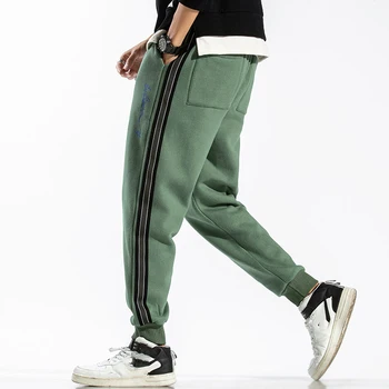 M-6XL 95% Kokvilnas Treniņbikses Vīriešu Bikses Melnā, Zaļā Sviedri Ikdienas Bikses Ir 2021. Streetwear Pavasara RUDENS