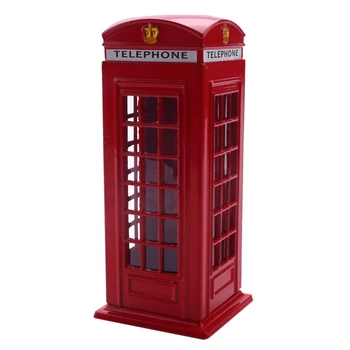 Metāla Sarkanā Britu angļu valoda Londonā Telefona Būdiņā Bankas Monētu Bankas Glābšanas Pot Cūciņa Banka Red taksofons Lodziņā 140X60X60Mm