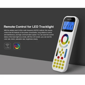 Miboxer 2.4 G RGB+PKT LED Kontrolieris FUT090 ar LCD Ekrānu, bezvadu Tālvadības 4.5 V Max 99 Zonas Mi.Gaismas LED Tracklight