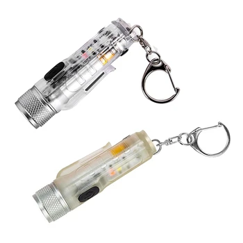 Mini Lukturītis LED Keychain Lukturīti, USB Uzlādējams Keychain Kabatas Lampas, Āra Matēta