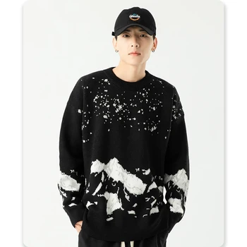 Neitrāls Dizaina Jaunu Stilu Modes Pāris Vīriešu Džemperis Karstā Garām Piedurknēm Ziemas Rudenī Black Soft Drukāt Vīriešu Apģērbs