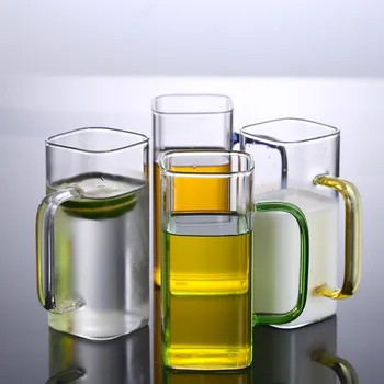 Nordic Style Laukumā Muti Augstas Borsilikāta Stikla Karstuma Izturīgs Tējas Tase Sadzīves Dzērienu, Sulu Kausa Pārredzamu Piens Alus Krūze
