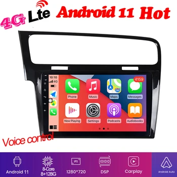 octa core 8+128G Android 11 Auto GPS radio video auto Player VW golf 7 2012. - 2020. gadam Carplay 4G lte balss kontroles wifi usb