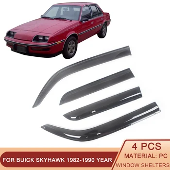 Par Buick Skyhawk 1982-1990 Coupe Auto Black Tonēti Automašīnas Sānu Logu Apăērbs Sejas Aizsargs Aizsargs Ventilācijas Markīzes Nojumes Lietus Aizsargs Durvīm Ventvisor