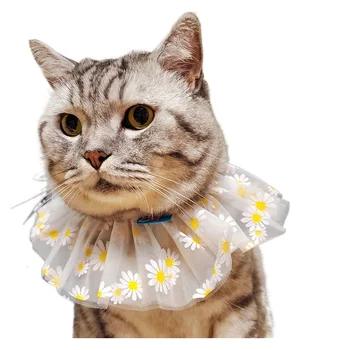 Pet šalle kaķis siekalas šalle kombinezoni ar Krūšdaļu trīsstūra lakatu mazo suņu un kaķu kakla segtu kaķiem, suņu mājdzīvnieki, aksesuāri, Ziedu modes