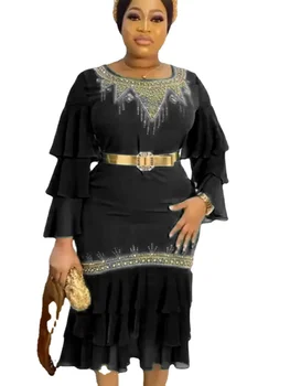 Plus Lieluma Āfrikas Kleitas Sievietēm Dashiki Āfrikas Drēbes Ankara Tērpiem Kleita Musulmaņu Turcija Kāzu svinības Sen Maxi Kleita 2022