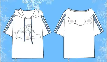 Smieklīgi drukāšanas leduslācis t krekls jauno vasaras īsām piedurknēm t-krekls Cute dzīvnieku tee krekls, svārki