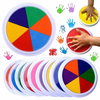 Smieklīgi Pirkstu Krāsošanas Komplekts Izglītība, 12-Krāsas DIY Radošo Sūklis Grafiti Diy Bērniem Tintes-Dubļu Palmu-Tintes