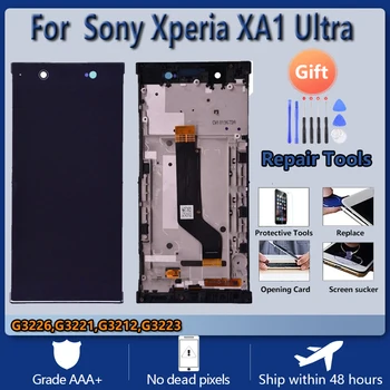 Sony Xperia XA1 Ultra G3226 G3221 G3212 G3223 LCD ekrāna komplektu ar priekšā gadījumā, pieskarieties stikla,Ar remontu daļas, LCD Displejs