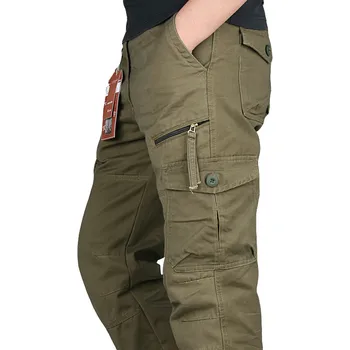 Vīriešiem Pavasaris Rudens Gadījuma Multi Kabatas Bikses Streetwear Armijas Taisnas Bikses Vīriešu Militārās Taktikas Bikses