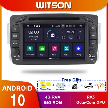 WITSON Android 10.0 Octa core PX5 Auto Dvd GPS Player MERCEDES-BENZ C KLASES IPS EKRĀNS, 4 GB RAM, 64 GB ROM AUTO GPS NAVIGĀCIJA