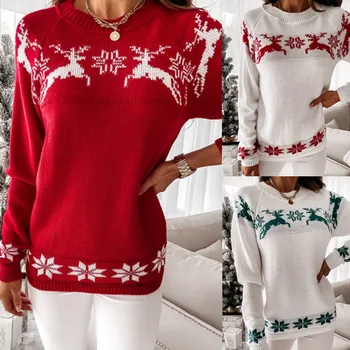 Ziemassvētku Džemperis Neglīts Garš Trikotāžas Džemperis Džemperi Sievietēm Svīteri Mujer Invierno Pull Femme Topi Piedurknēm Sueter De Triko Swetry